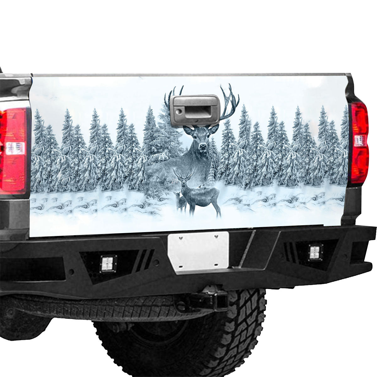 Petthouse | Deer Snow Forest Tailgate Wrap Decal Deer Hunting Sticker Truck Decoration Deer Hunters Gift