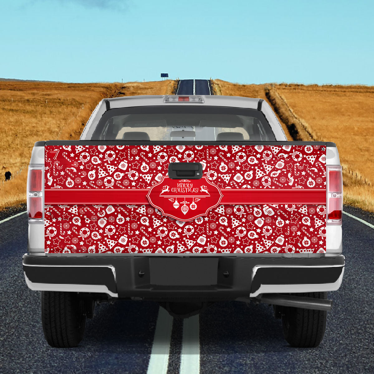 Petthouse | Christmas Pattern Printed Tailgate Wrap, Merry Christmas Truck Decor, Holiday Gift