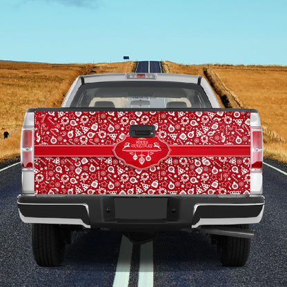 Petthouse | Christmas Pattern Printed Tailgate Wrap, Merry Christmas Truck Decor, Holiday Gift