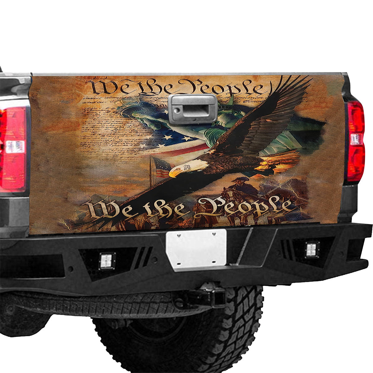 Petthouse | American Veteran Memorial Day Tailgate Wrap Vinyl Graphic Decal Us Soldier Sticker Truck Decor