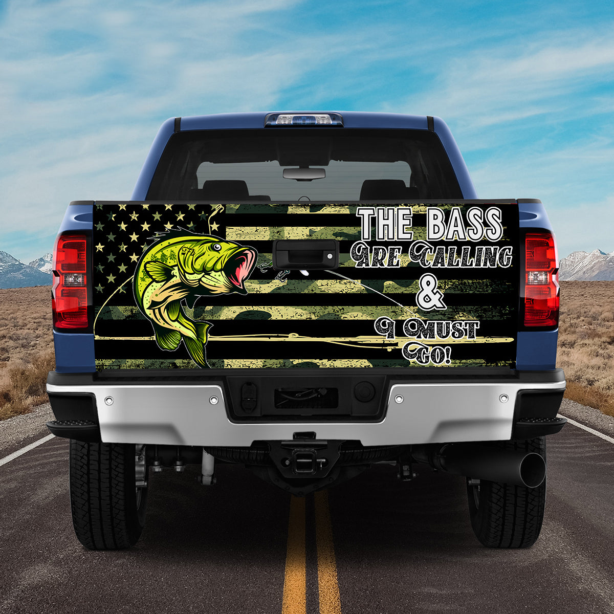 Petthouse | The Bass Are Calling & I Must Go Truck Tailgate Wrap America Fisher Fishing Lover Wrap