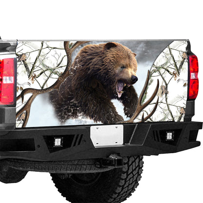 Petthouse | Wild Bear Printed Tailgate Wrap Brown Bear Hunting Tailgate Cover Hunter Tailgate Cover Car Decor