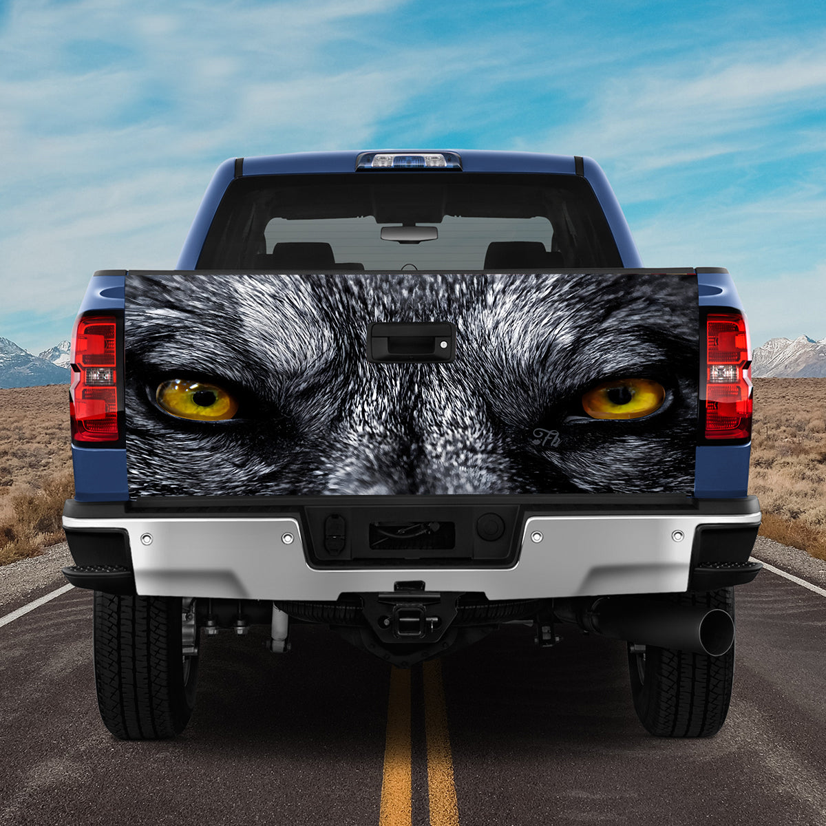 Petthouse | Werewolf Halloween Tailgate Wrap Waterproof Wolf Eyes Truck Tailgate Decal Halloween Gift