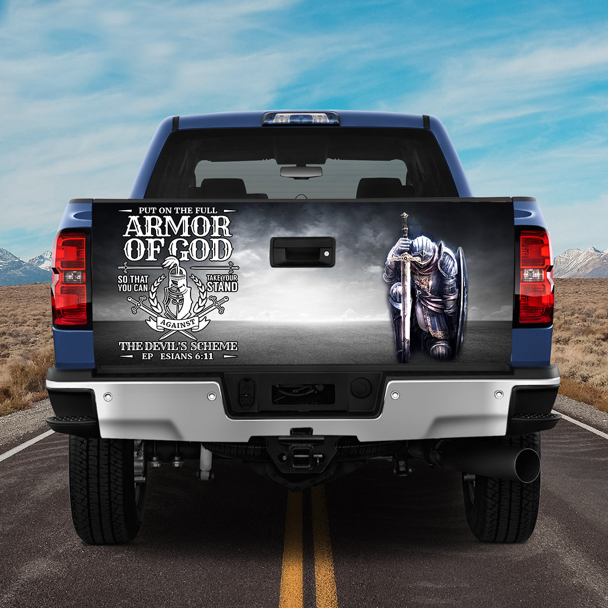 Petthouse | Jesus Warrior Tailgate Wrap, Armor Of God Tailgate Wrap, Christian Gift, Son Of God