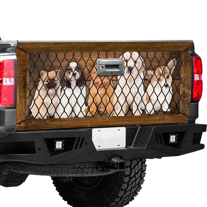 Petthouse | Cute Puppies In Cage Tailgate Wrap For Trucks Dog Tailgate Decals Dog Mom Dog Dad Gift Ideas