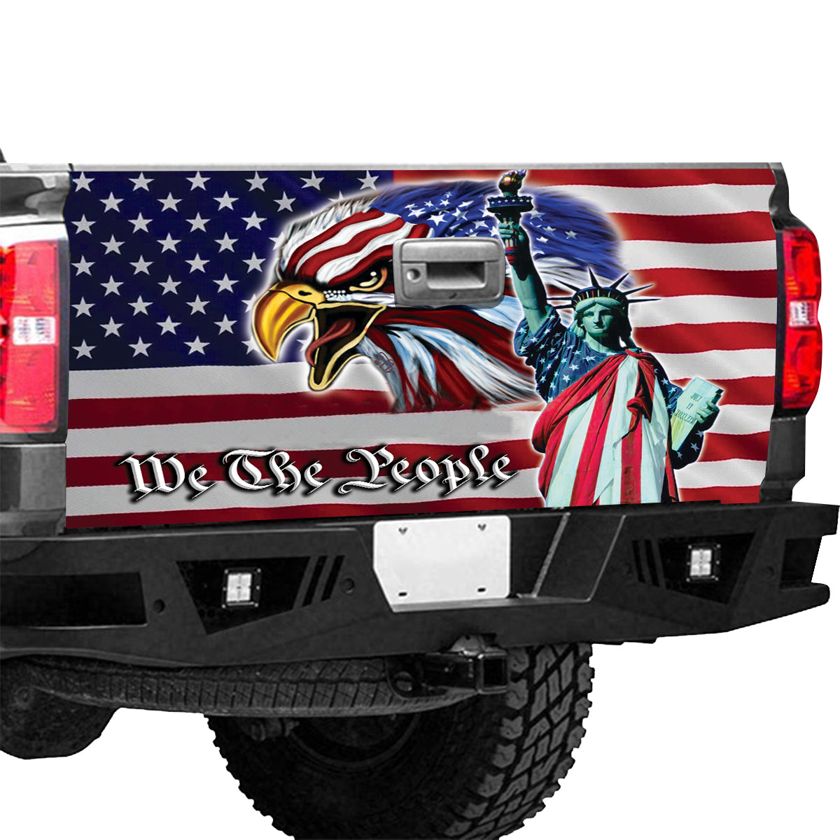 Petthouse | Tailgate Wrap We The People 1776 American Flag Tailgate Cover Patriot Car Cover Car Accessories