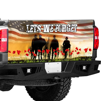 Petthouse | Us Flag Veteran Truck Tailgate Wrap Veteran Memorial Lets We Forget Poppy Flower Remembrance Day