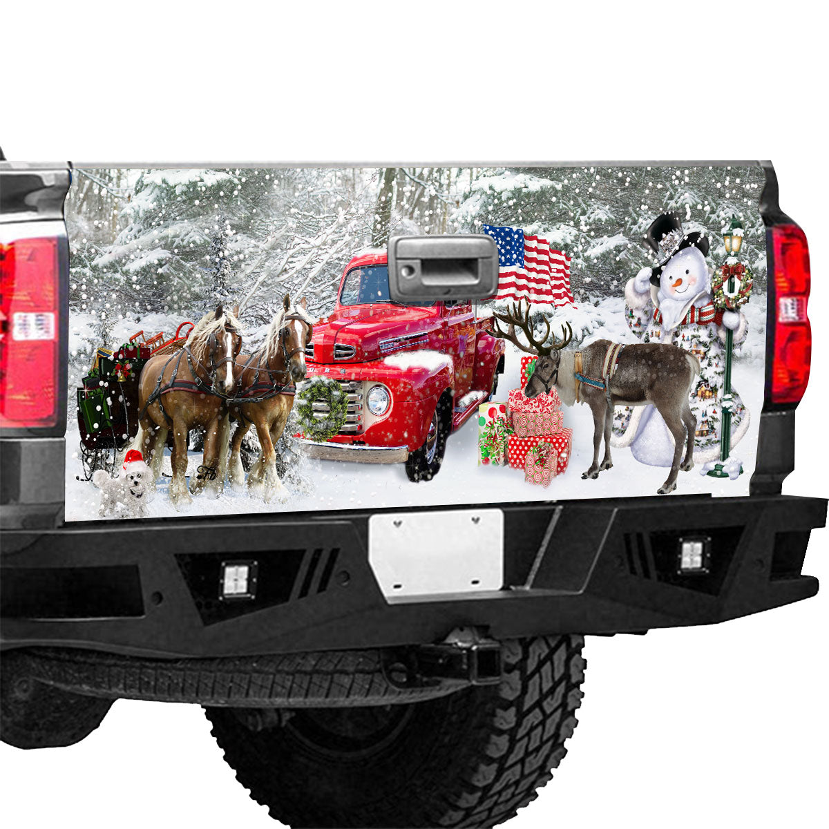 Petthouse | Christmas Art Wrap Red Truck Wrap Couple Horse Cover Moose Wrap Snowman Wrap Christmas Gift