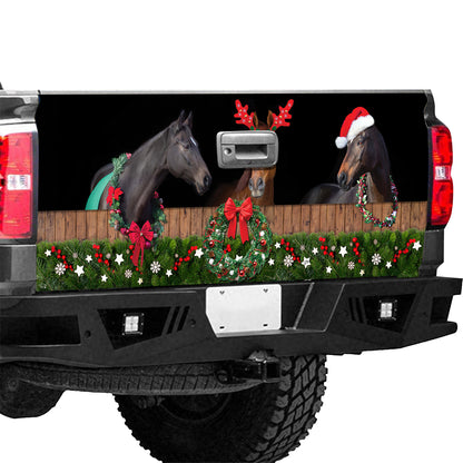 Petthouse | Christmas Horse Tailgate Wrap, Horse Team Tailgate Wrap, Christmas Car Decor, Horse Lover