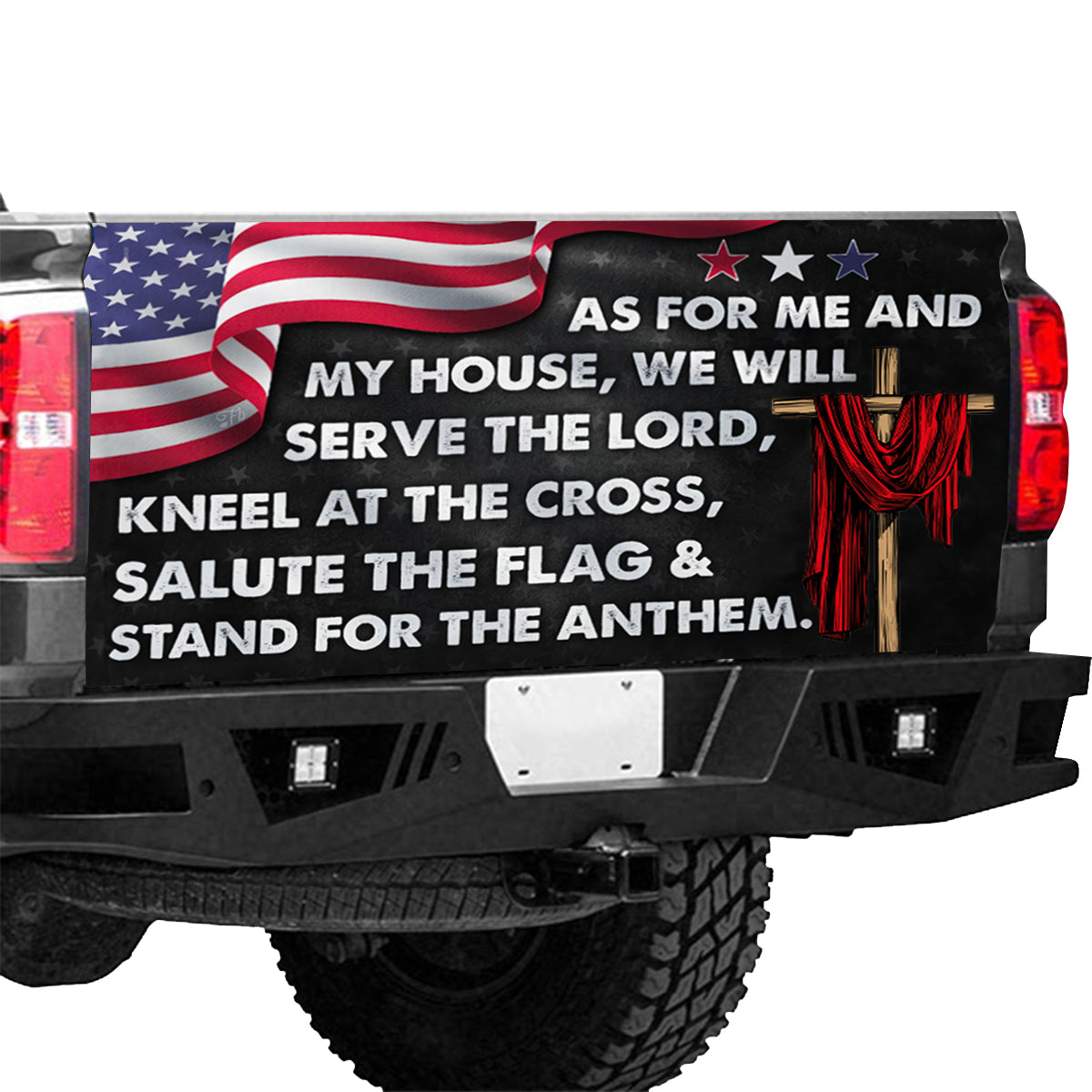 Petthouse | As For Me And My House Tailgate Wrap American Flag Tailgate Wrap America Patriot Car Decoration