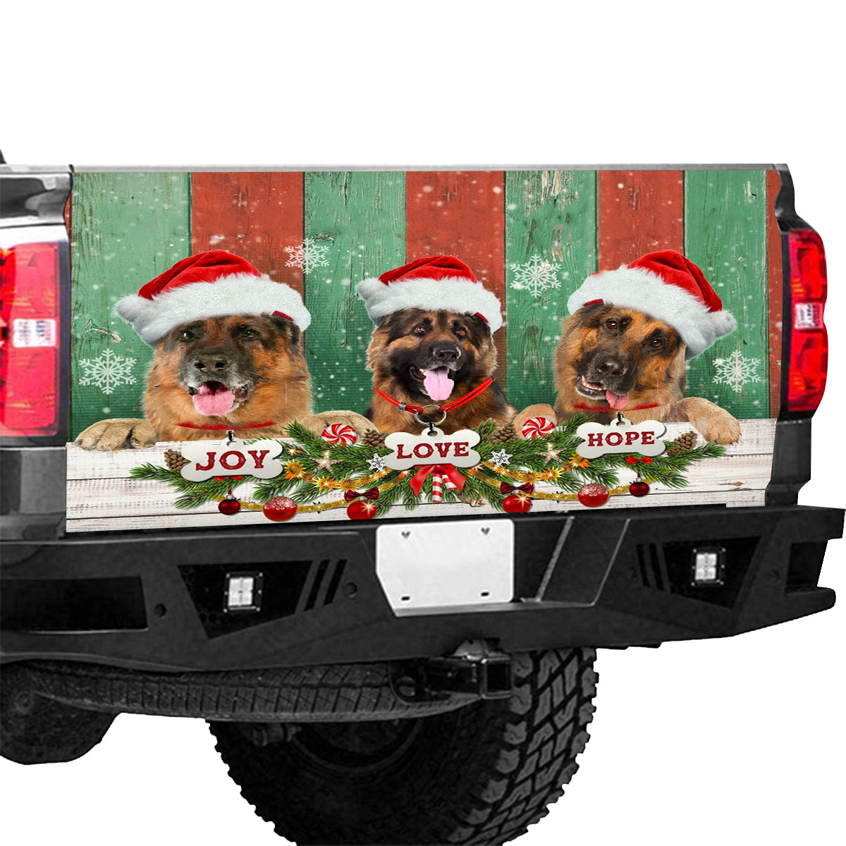 Petthouse | German Shepherd Christmas Tailgate Wrap Joy Love Hope Xmas Car Decor