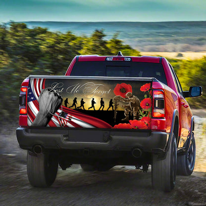 Petthouse | Veteran American Truck Tailgate Decal Us Veteran Lest We Forget Tailgate Vinyl Decal Remembrance Day