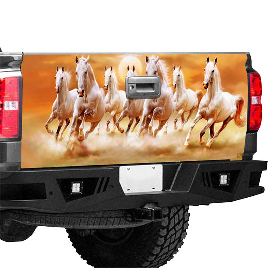 Petthouse | White Horse Tailgate Wrap, Running Horse Tailgate Wrap, Cool Horse Tailgate Wrap