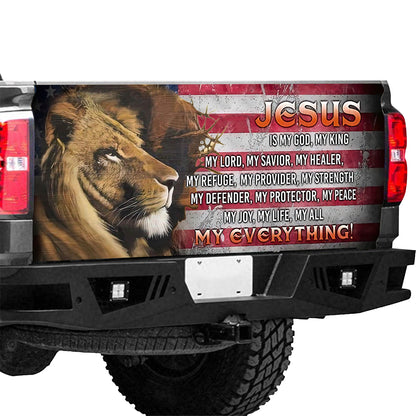 Petthouse | Jesus Is My Savior Truck Tailgate Wrap Jesus Lion Tailgate Wrap American Christian Car Decoration