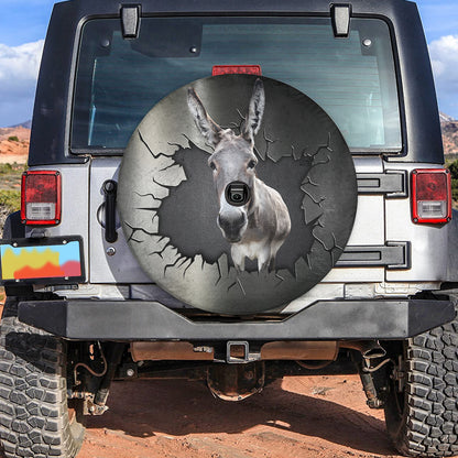 Petthouse | Donkey Cracked Hole Spare Wheel Cover Farm Animal Tire Wheel Protector Farmer Fun Car Decor