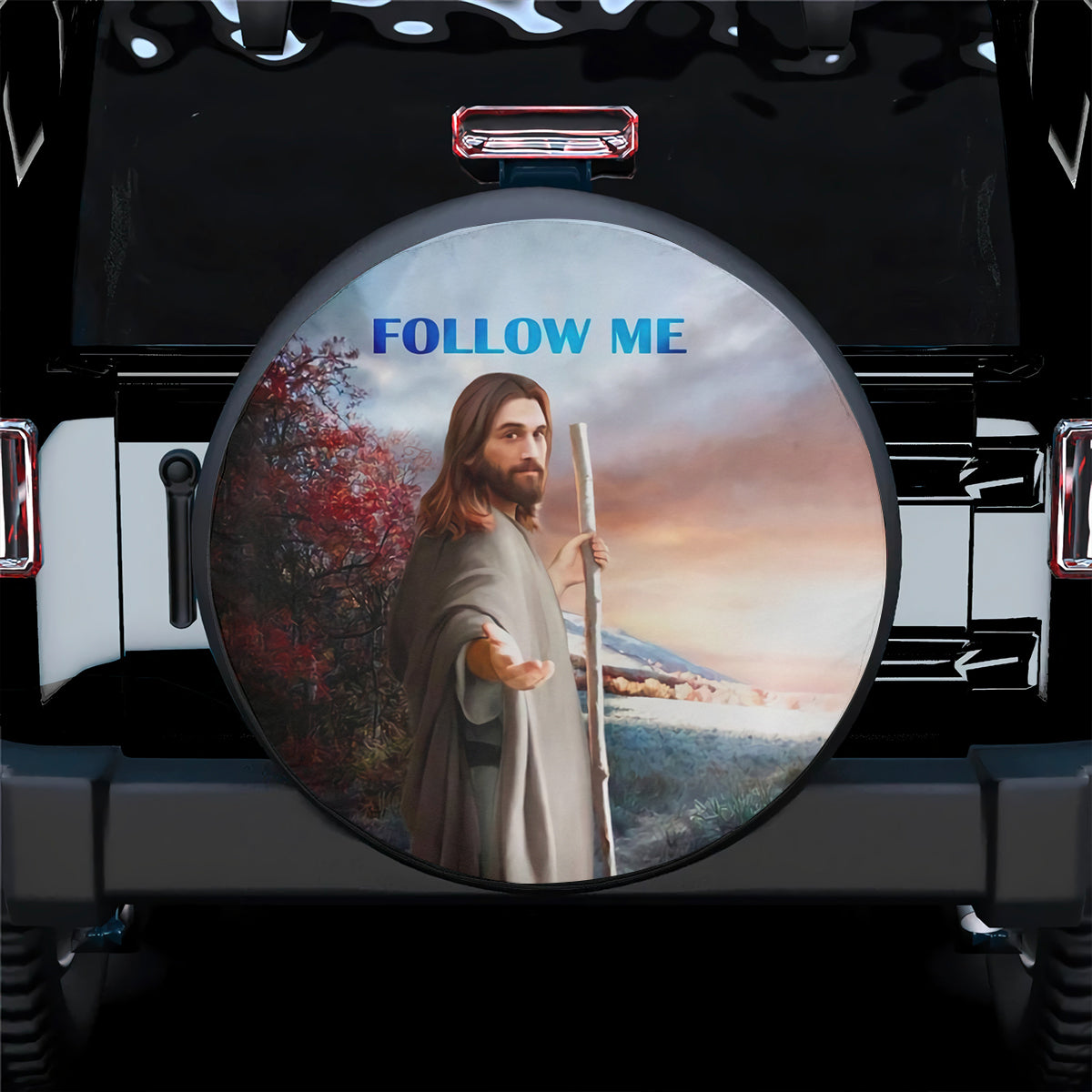 Petthouse | Jesus Follow Me Spare Tire Cover Jesus Wheel Cover Christian Gift Jesus Take My Hand Gift Idea