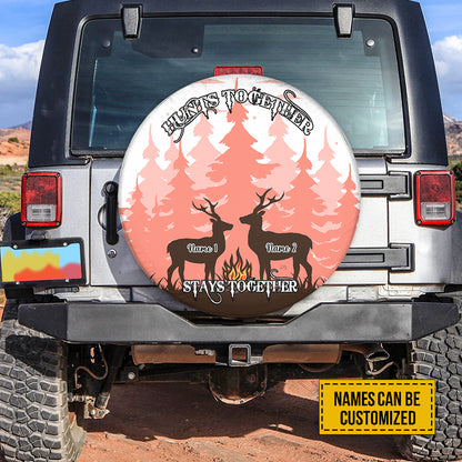 Petthouse | Customized Gift Deer Couple Spare Tire Cover Deer Hunting Wheel Cover Hunts Together Stay Together