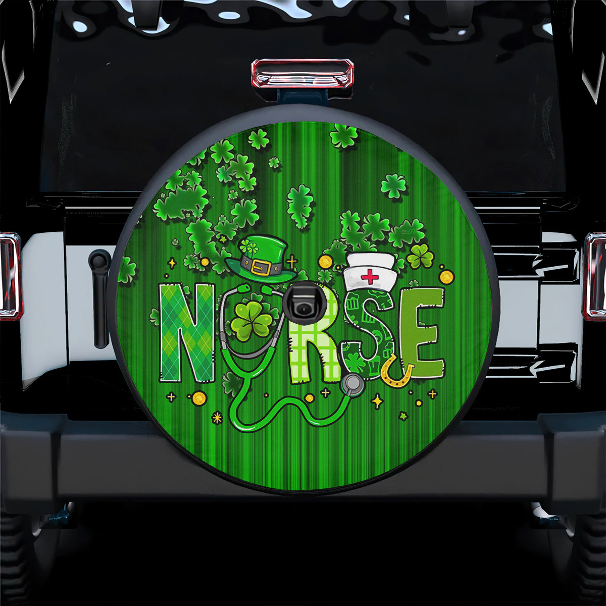 Petthouse | Nurse Spare Tire Cover Clover Tire Cover Irish Nurse Tire Cover Celtic Tire Cover Car Decor