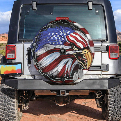 Petthouse | Bald Eagle American Flag Veteran Spare Tire Cover American Patriot Wheel Cover Car Accessories