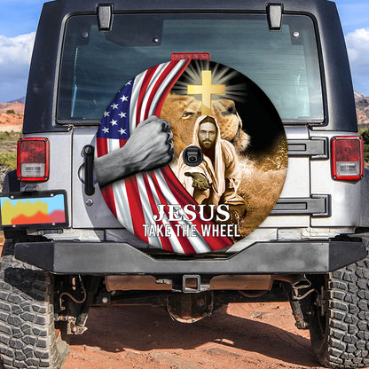 Petthouse | Jesus Take The Wheel Jesus Christ Lion Of Judah Spare Tire Cover Car Accessories American Flag