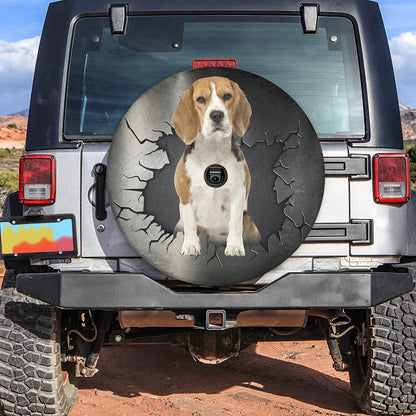 Petthouse | Beagle Spare Wheel Cover Dog Peek Out Crack Hole Tire Protector Dog Lover Gift Fun Car Decor