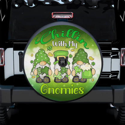 Petthouse | St Patrick's Day Lucky Clover Tire Covers Chillin With My Gnomes Tire Cover Happy St Patrick's Day