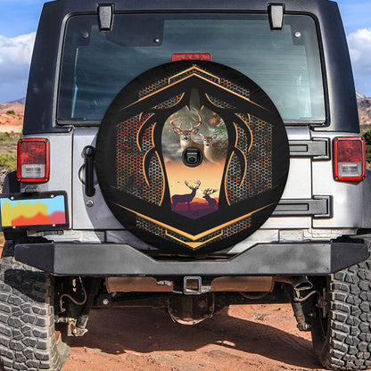 Petthouse | Deer Hunting Spare Tire Cover Deer Tire Cover Camo Buck Tire Wrap Hunting Lover Wheel Cover Decor