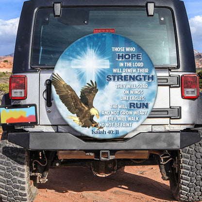 Petthouse | Christ Eagle Spare Tire Cover Those Who Hope Tire Wrap American Christ Cover Car Decoration