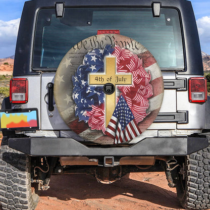 Petthouse | Christian Cross 4th Of July Spare Tire Cover Happy Independence Day American Lovers Gift