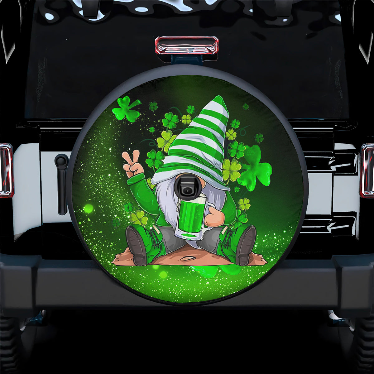 Petthouse | Gnome Spare Tire Cover Celtic Tire Cover Clover Tire Wrap Irish Tire Cover Car Decoration