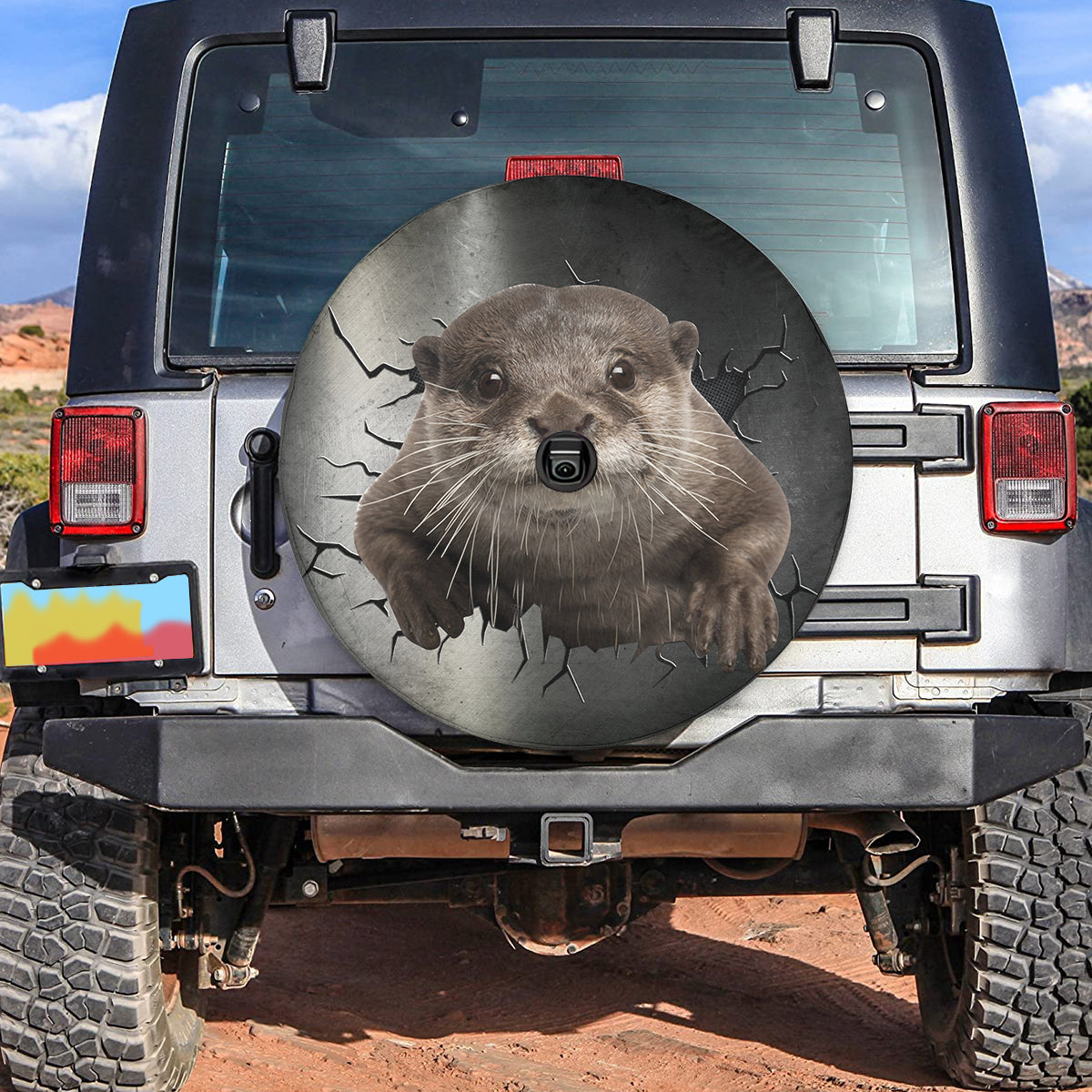 Petthouse | Otter Cute Tire Protector Covers Otter Sea Animal Hole Camper Tire Cover Animal Lover Car Accessory