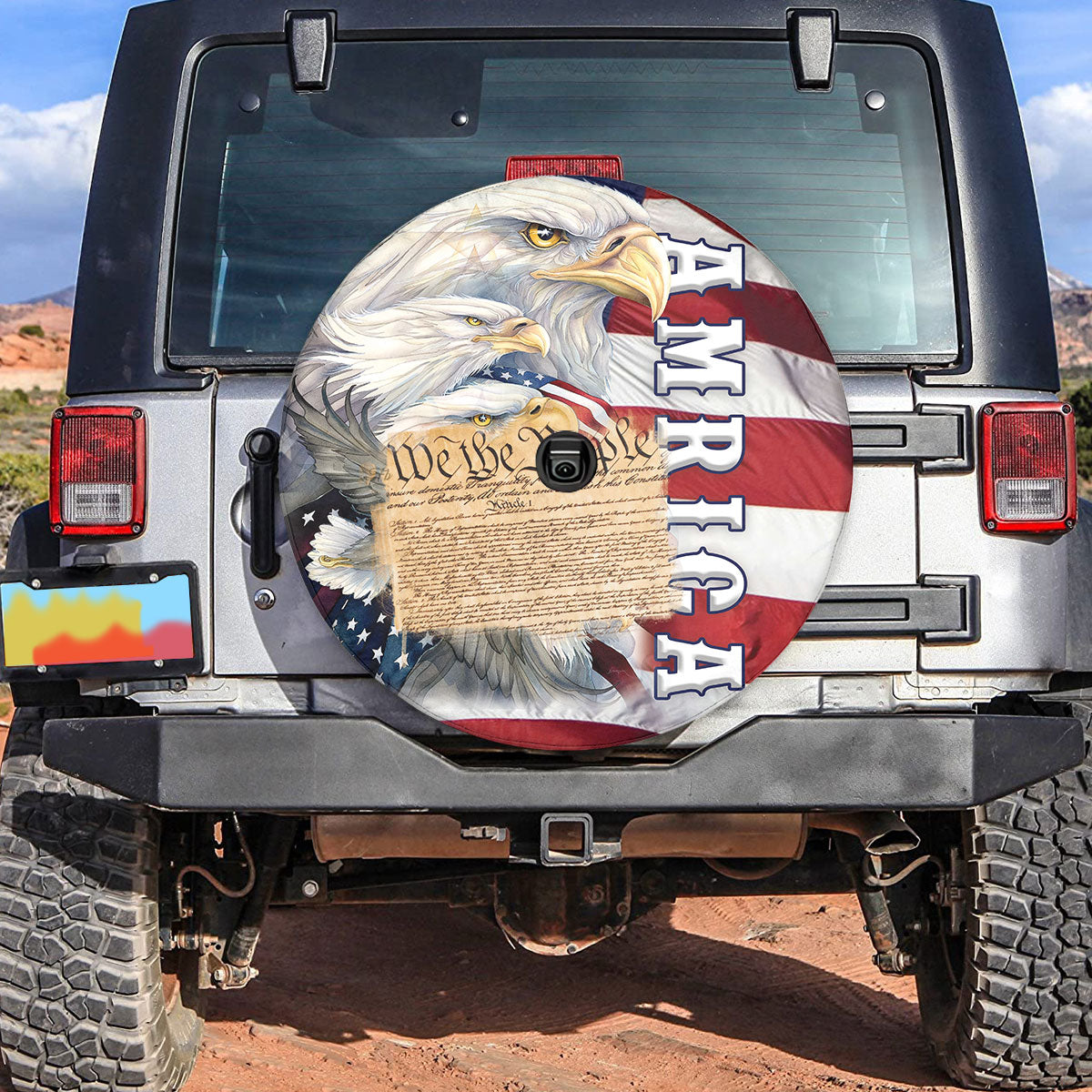 Petthouse | American Veteran Eagle Spare Tire Cover Memorial Day Veteran's Day Decor Truck Decoration