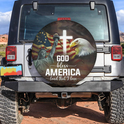 Petthouse | God Bless America Spare Tire Cover American Christ Tire Cover American Eagle Tire Cover Car Decor