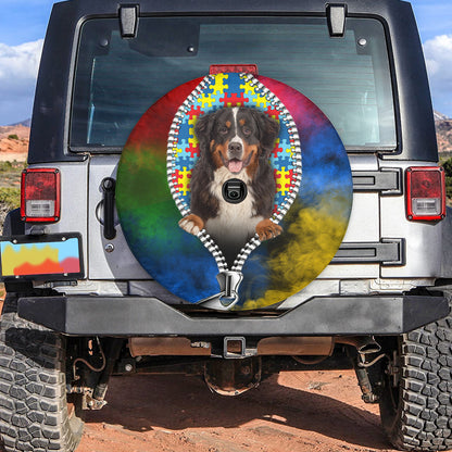 Petthouse | Bernese Mountain Autism Puzzles Print Wheel Cover Autistic Theme Spare Tire Case autism Person