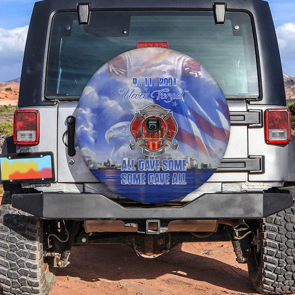 Petthouse | 911 Memorial Spare Tire Cover Never Forget American Flag Tire Protector Covers Eagle Wheel Cover