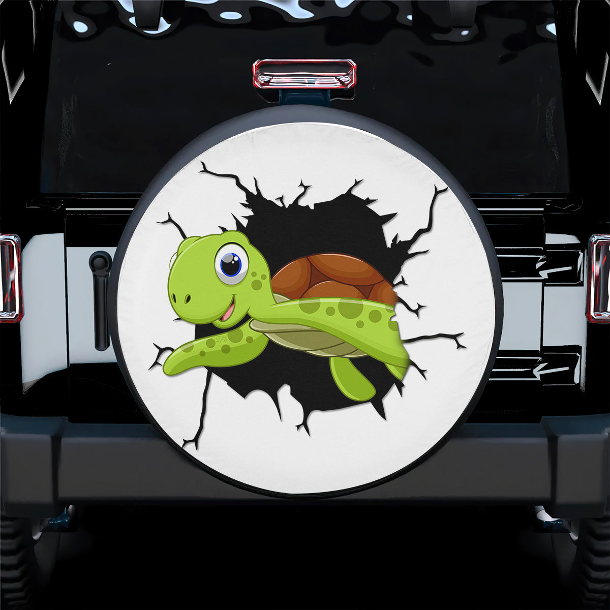 Petthouse | Cartoon Turtle Spare Tire Cover Sea Turtle Tire Cover Turtle From Crack Cover Car Decoration