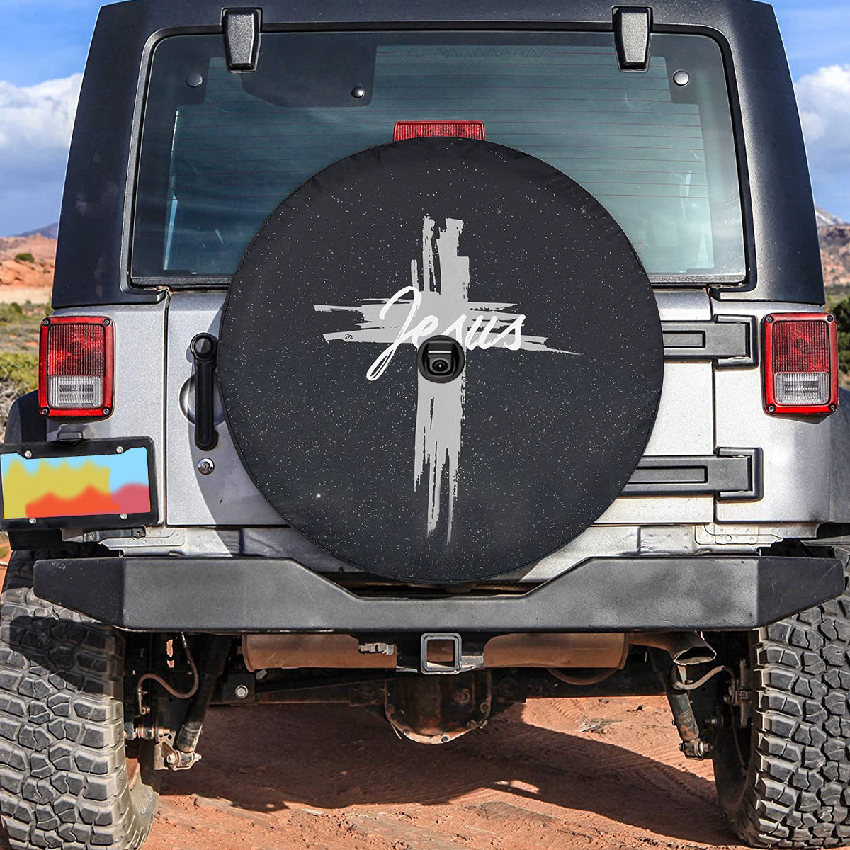 Petthouse | Jesus Cross Print Spare Tire Cover Jesus Christian Gift Decor Car