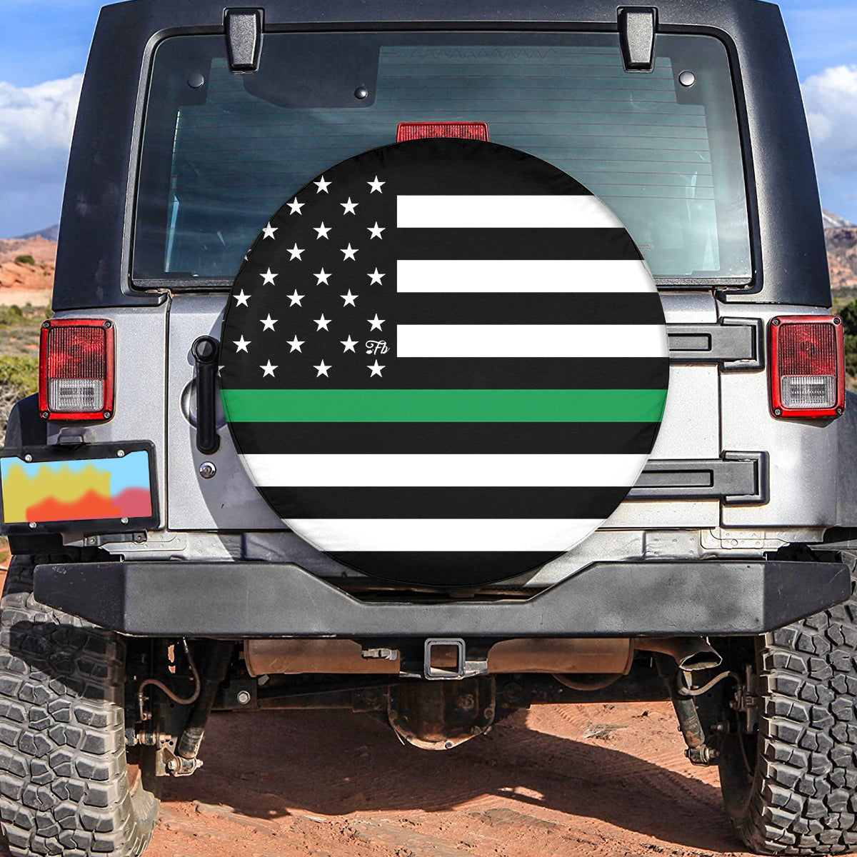 Petthouse | Military Conservation Cover, Green Line America Flag Car Accessories, Veteran Gift