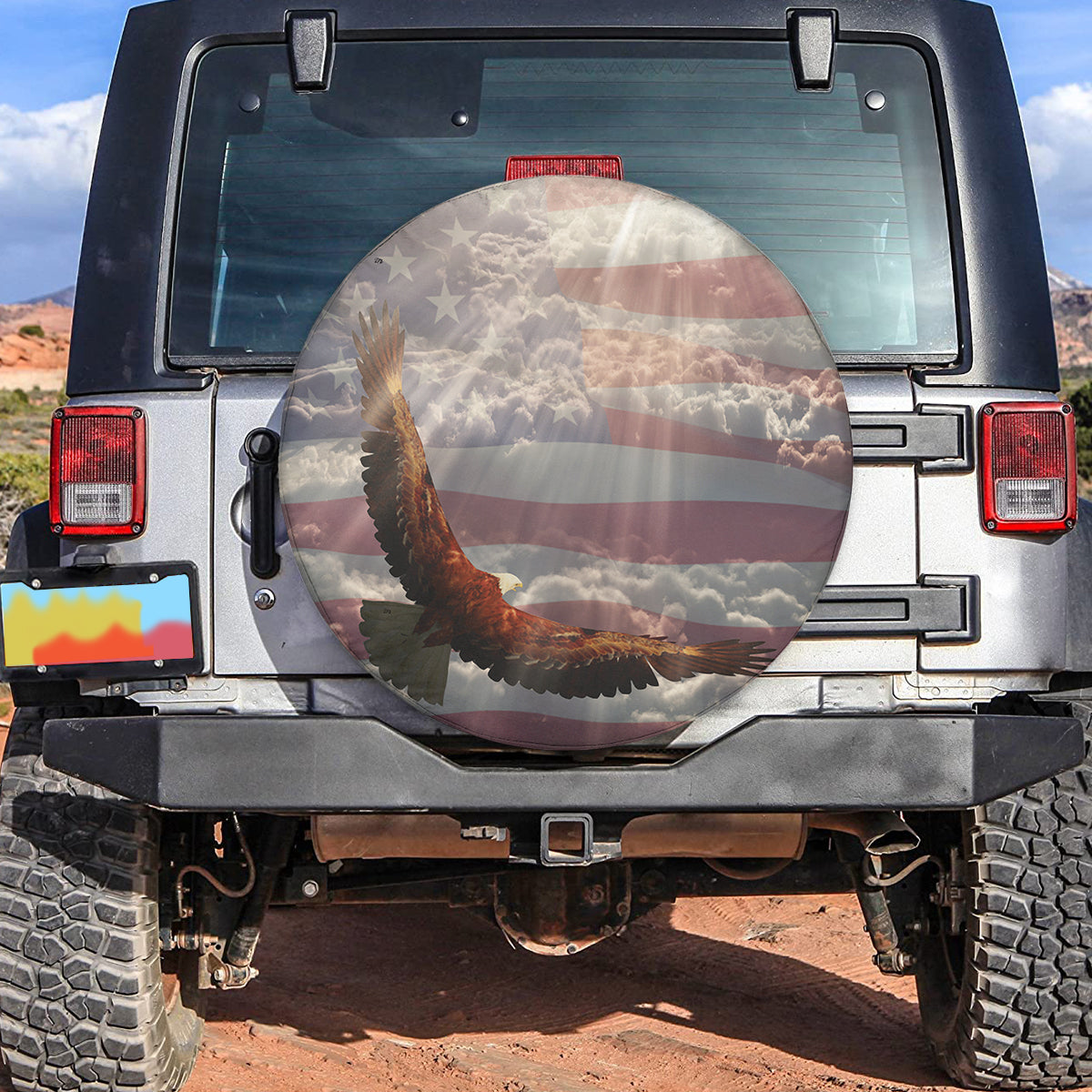 Petthouse | American Eagle Tire Cover American Flag Spare Tire Cover Land Of The Free Wrap Car Decoration