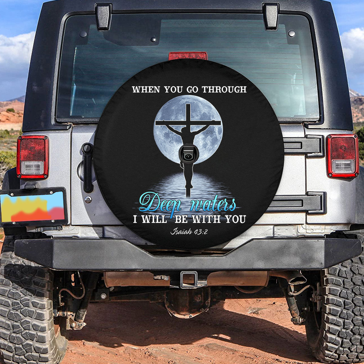 Petthouse | Jesus Christ Holy Bible Trailer Spare Tire Cover Christian Tire Covers Gift For New Car