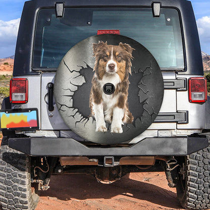 Petthouse | Brown Australian Shepherd Tire Protector Dog Portable Wheel Bags Universal Fit Truck Spare Tire