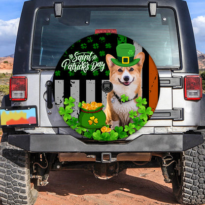 Petthouse | Welsh Corgi Dog Spare Tire Cover Dog Lover Irish Tire Wrap Gift For Happy St Patrick's Day