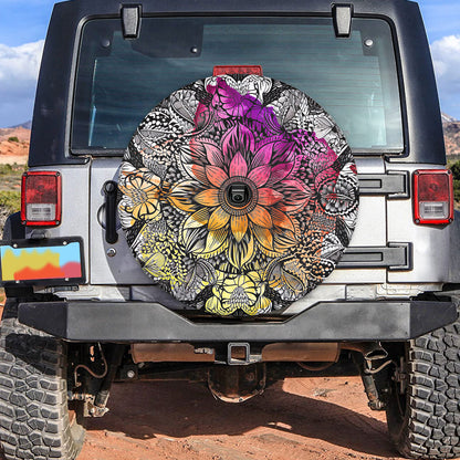 Petthouse | Mandala Texture Spare Tire Cover Flower Mandala Style Truck Decoration Car Decor