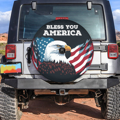 Petthouse | Bless You America Spare Tire Cover God Bless You Tire Cover American Flag Cover Independence Day