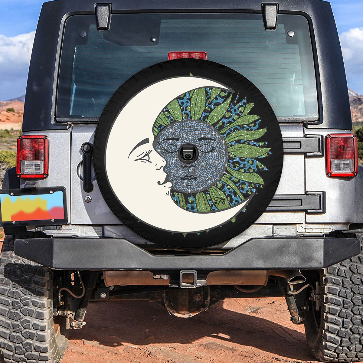 Petthouse | Sun & Moon Essentials Tire Cover Day And Night Tire Cover Vintage Style Wheel Cover Car Accessories