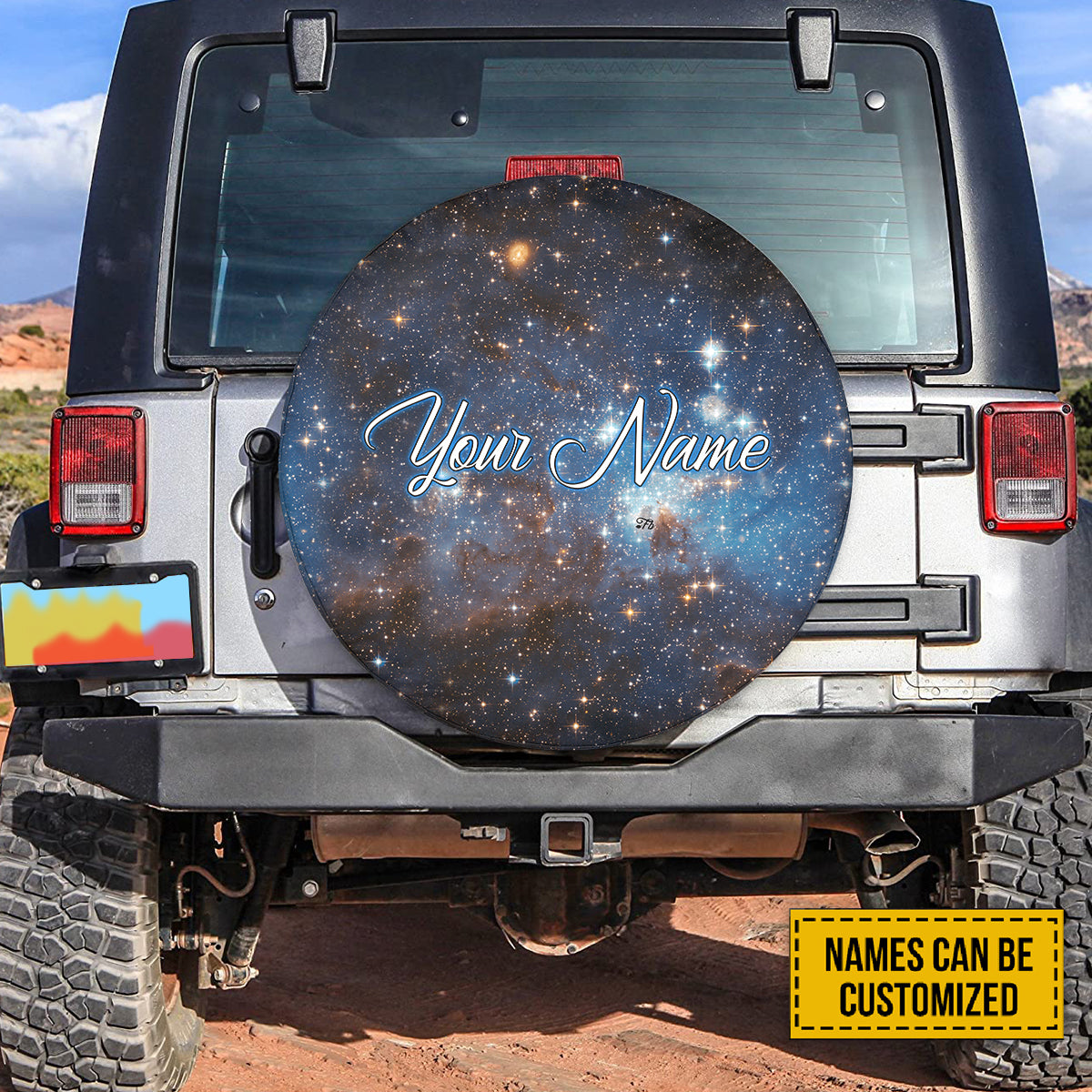 Petthouse | Customized Tire Cover Starry Space Wrap Star Glitter Cover Space Wrap Car Decoration