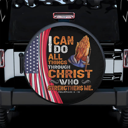 Petthouse | Hand Prayers Spare Tire Cover I Can Do All Things Through Christ Wheel Cover Decor Car