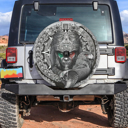 Petthouse | Aztec Mexican Warrior Bird Snake Spare Tire Cover Aztec Camper Tire Cover Truck Decoration