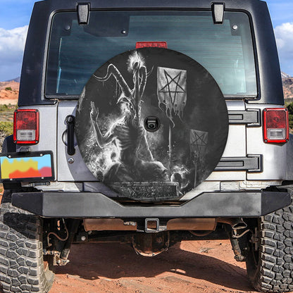 Petthouse | Satan Spare Tire Cover Satanism Tire Cover Devil Tire Wrap Baphomet Spare Tire Cover For Christian