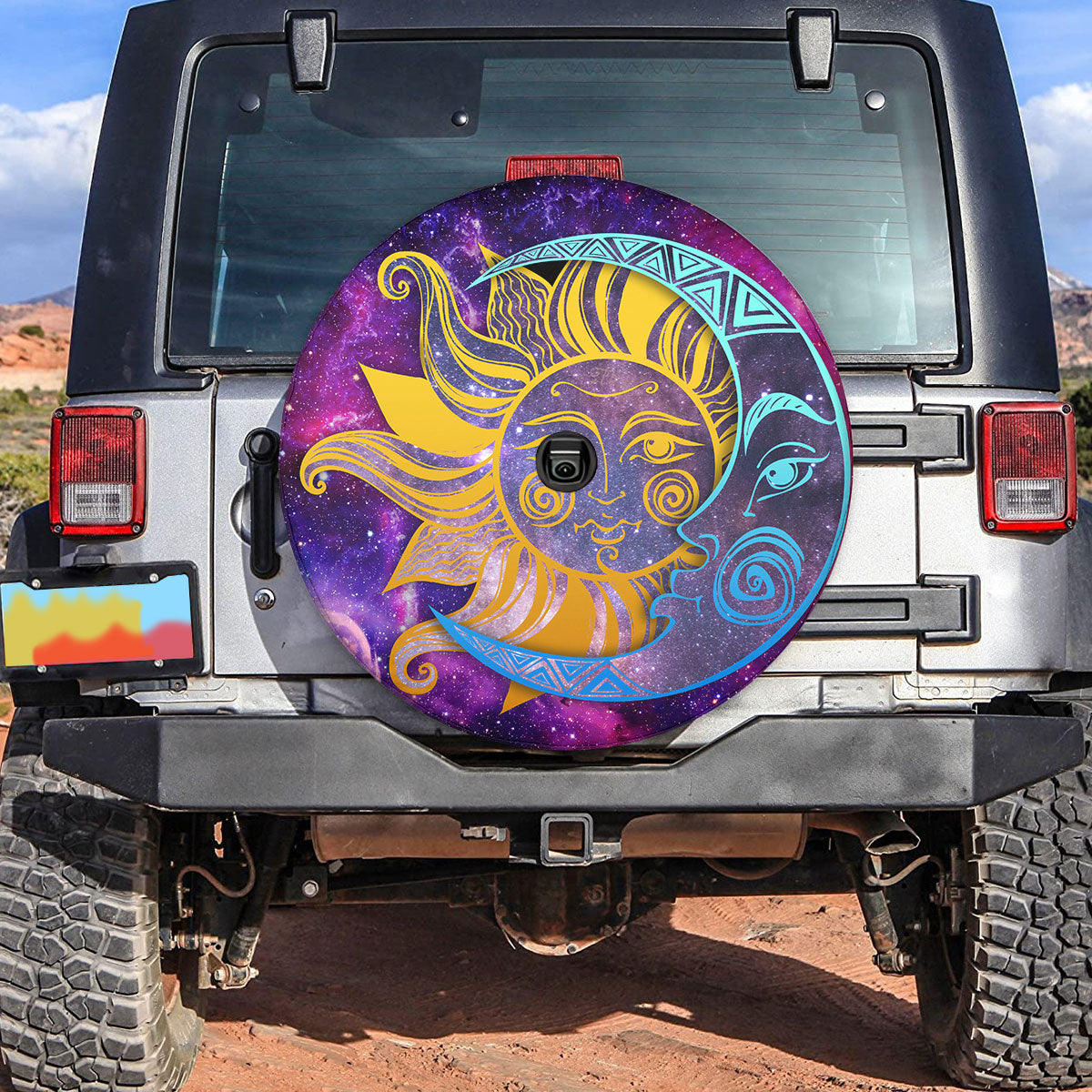 Petthouse | Sun And Moon Galaxy Space Spare Tire Cover Truck Decor Gift For Family And Friends